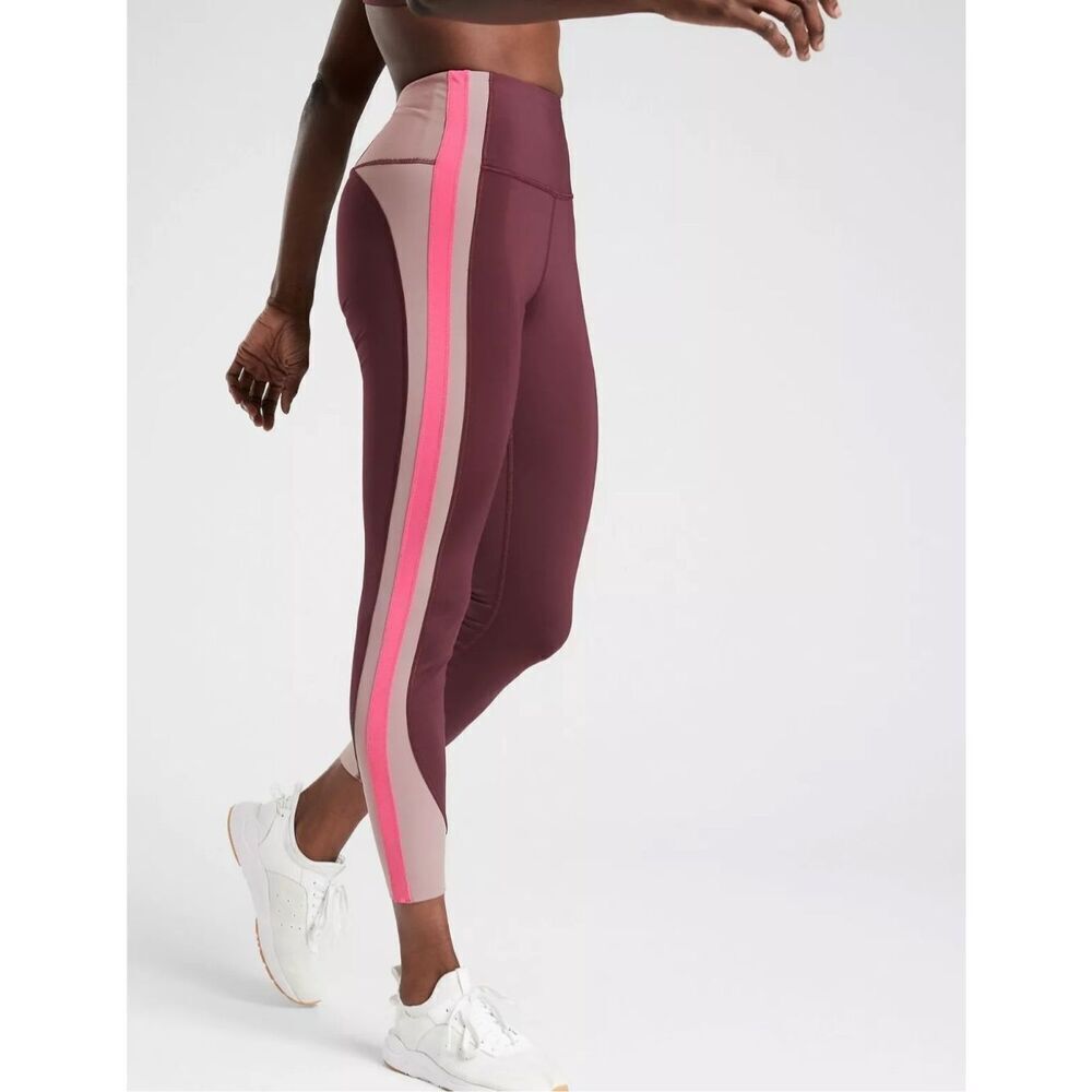 Athleta Crunch 7/8 Tight Women's Size S Colorblock High Rise Leggings